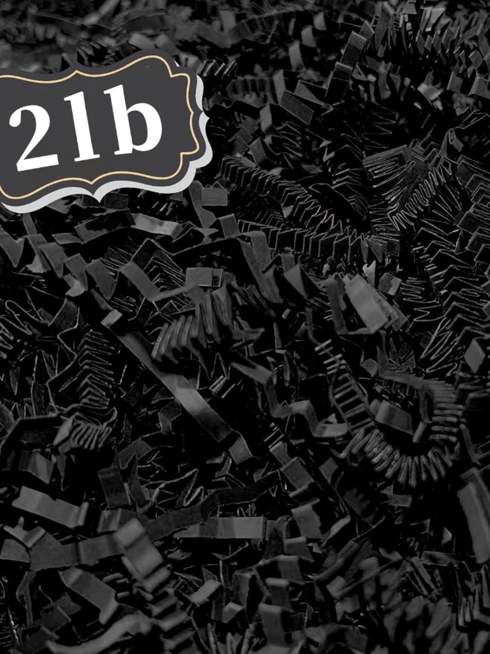 NEW - 2 LB Black Crinkle Cut Paper Shred